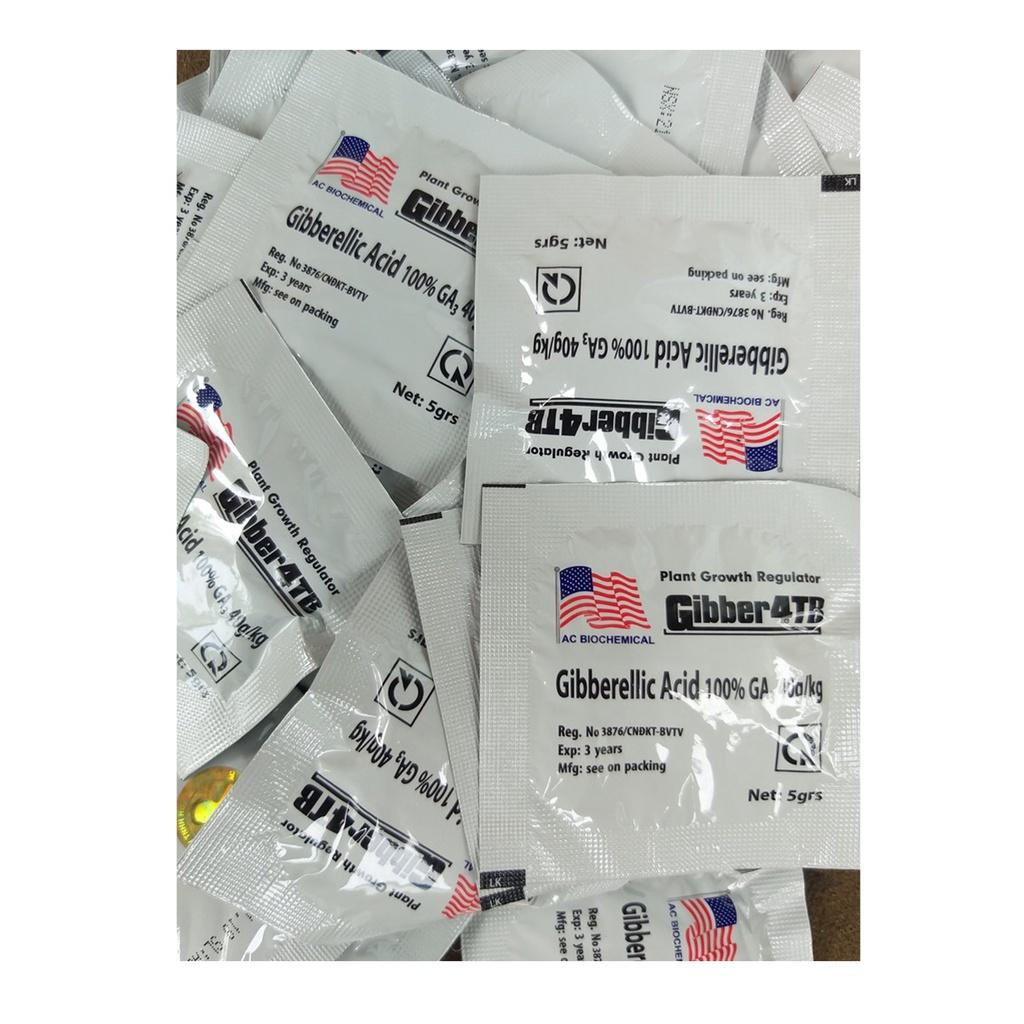 Phân bón lá Gibber 4TB GA3 dạng viên sủi 5gam - giúp cây ra hoa đậu trái, đạt năng suất cao- Anh nông dân chính hiệu