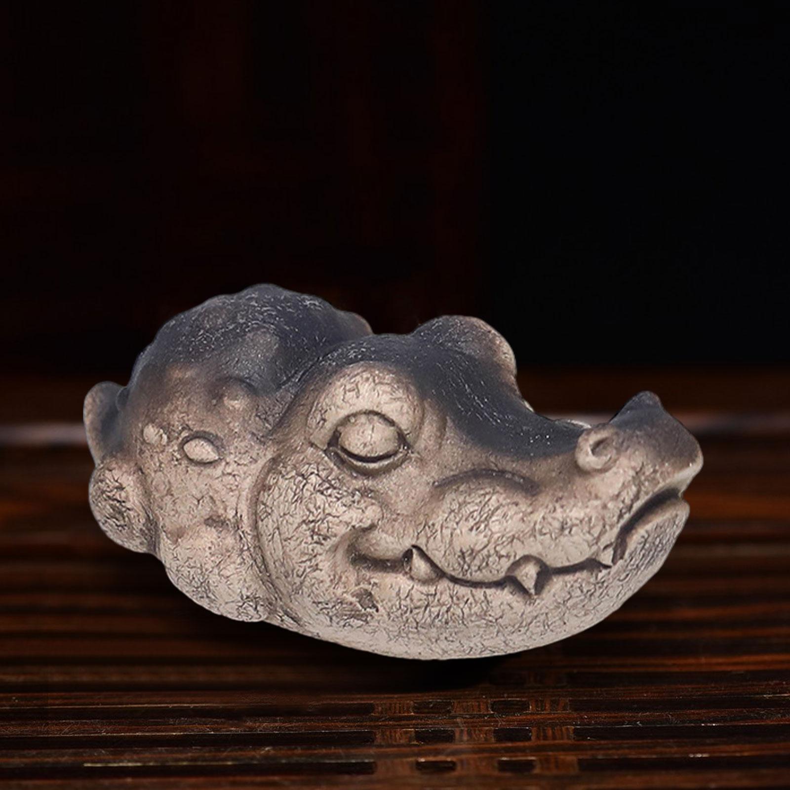 Crocodile Statue Tea Pet Figurine Small Tea Pet Ornament Craft Tabletop Ornament for Tea Decoration Tea Accessories Bookshelf