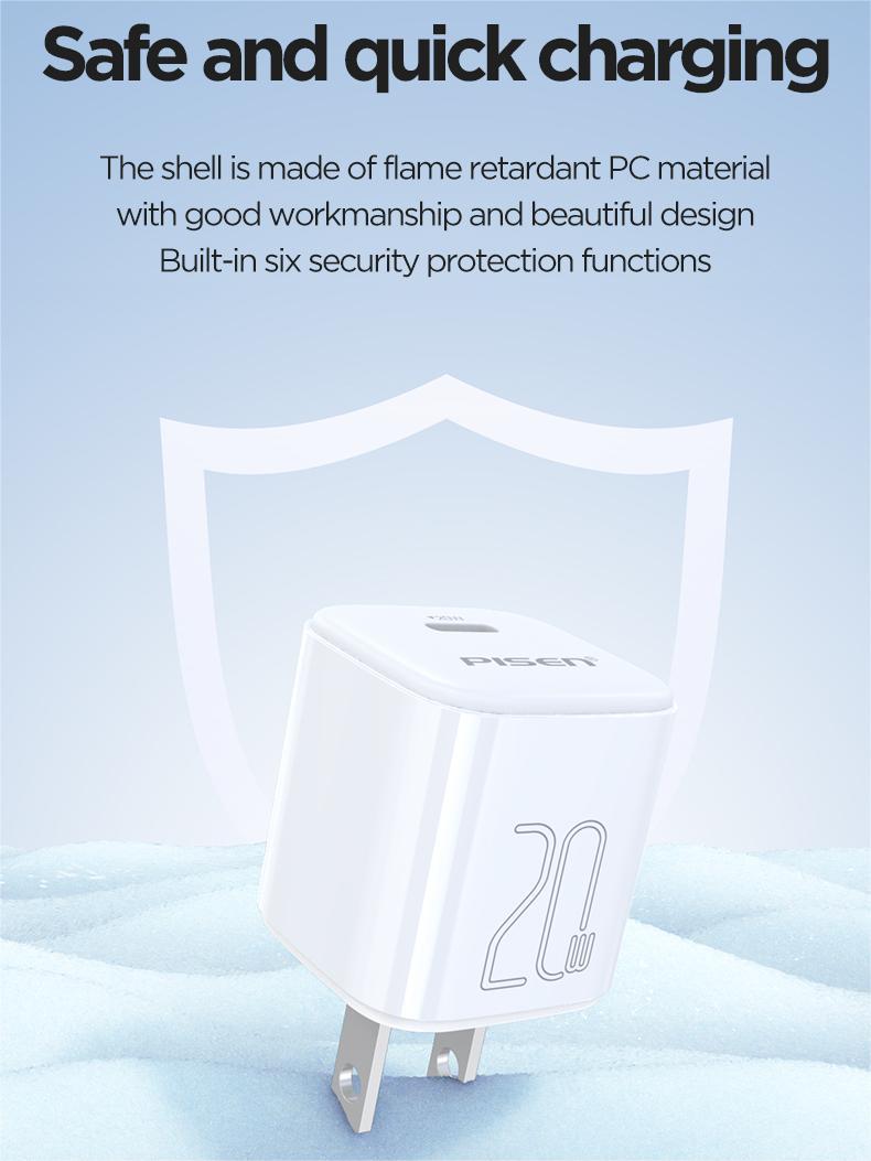 Sạc Nhanh Pisen Quick - Mr White Tiny USB-C 20W