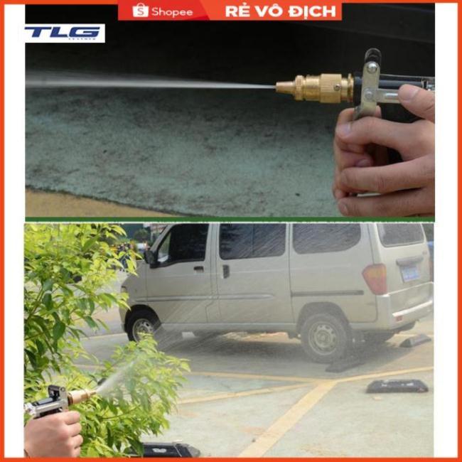 Bộ dây và vòi xịt tăng áp lực nước 300% rửa xe tưới cây 236498 - dây trắng