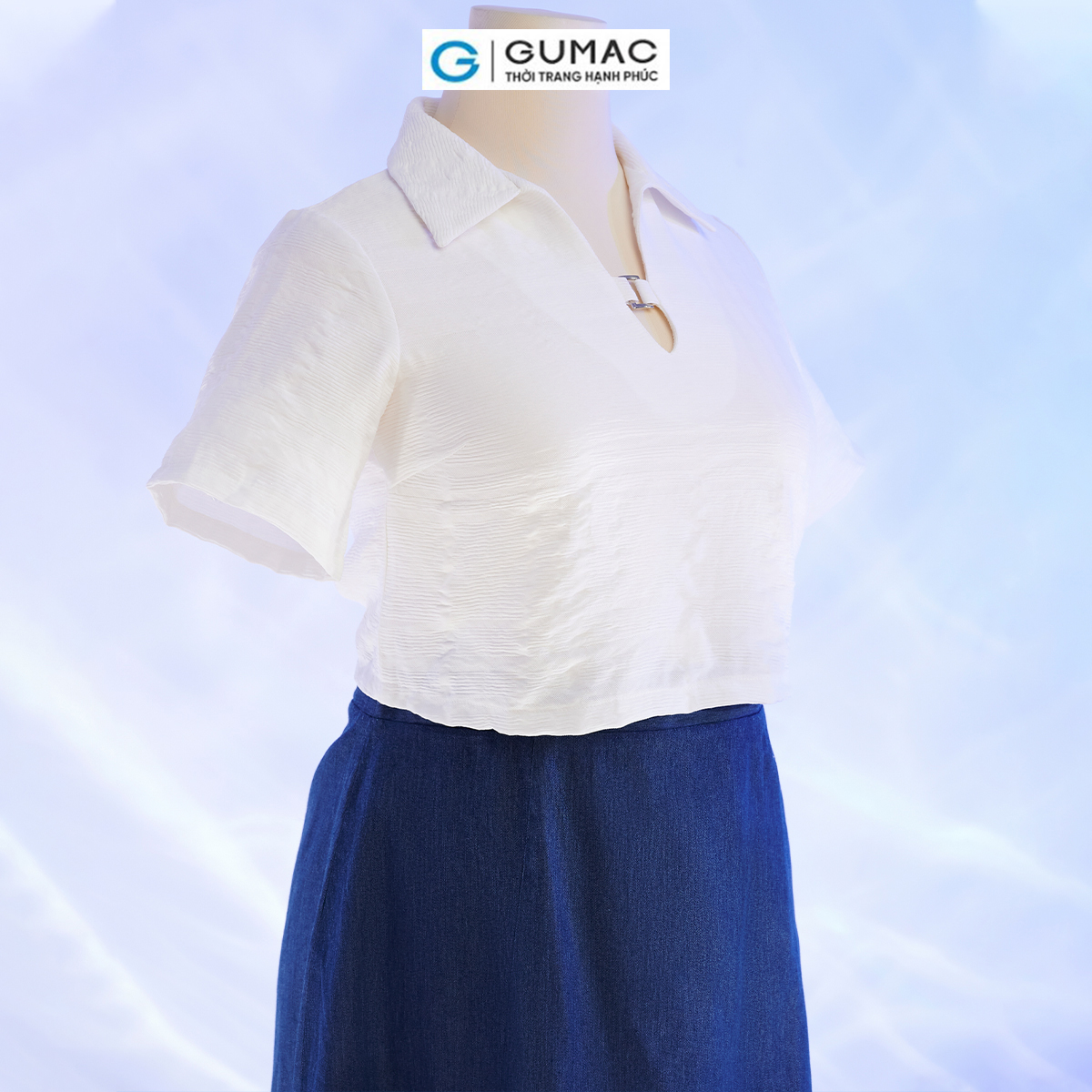 [Có size đến 85kg] Áo kiểu bigsize cổ sơ mi thời trang GUMAC AD10044