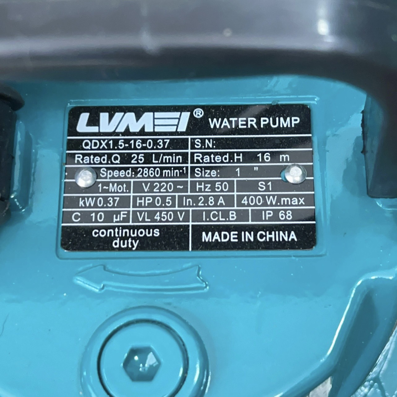 Máy Bơm Chìm, Bơm Tõm 370W (0.5HP) không ngâm dầu (Cam kết 100% lõi đồng) LVMEI - Bảo hành 1 năm