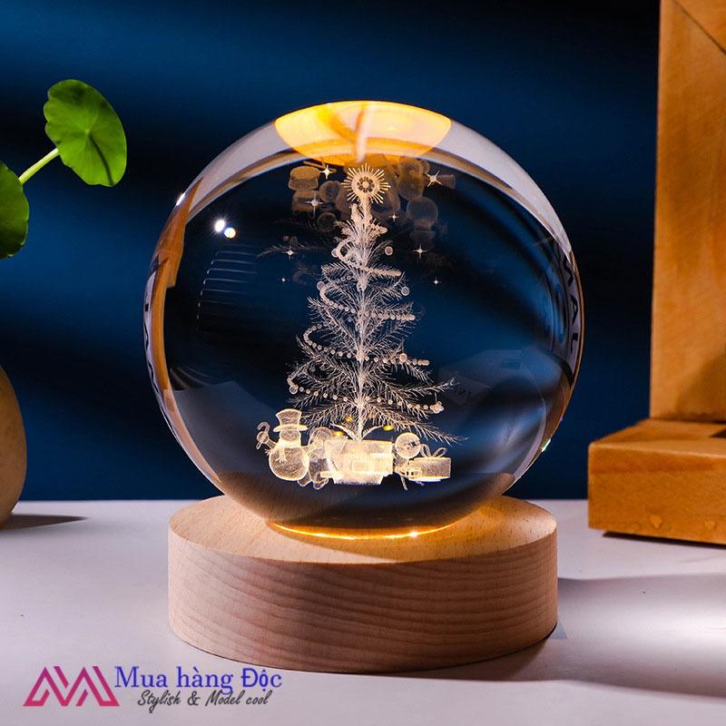 Bộ Quà Tặng Giáng Sinh 2022 Quả Cầu Pha Lê 3D LED Noen Mẫu 2