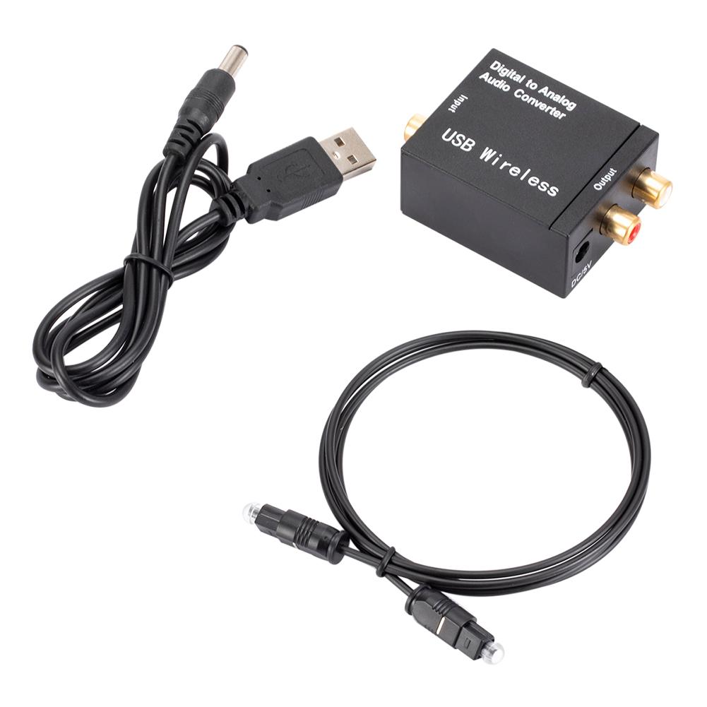 Bộ chuyển đổi âm thanh 192kHz Bộ chuyển đổi Toslink TosLink Tín hiệu đồng trục sang RCA R/L DAC chuyển đổi với cáp quang 1M cho loa máy thu AMP