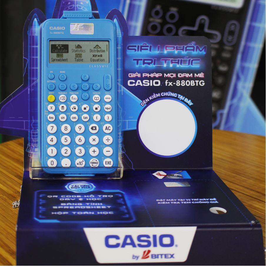 [ Combo Bitex Ưu Đãi ] - Máy Tính Casio FX-880 BTG [1] + Bút Gel Xanh Bitex G04 [2] + Bút Xoá Nước Bitex [2]