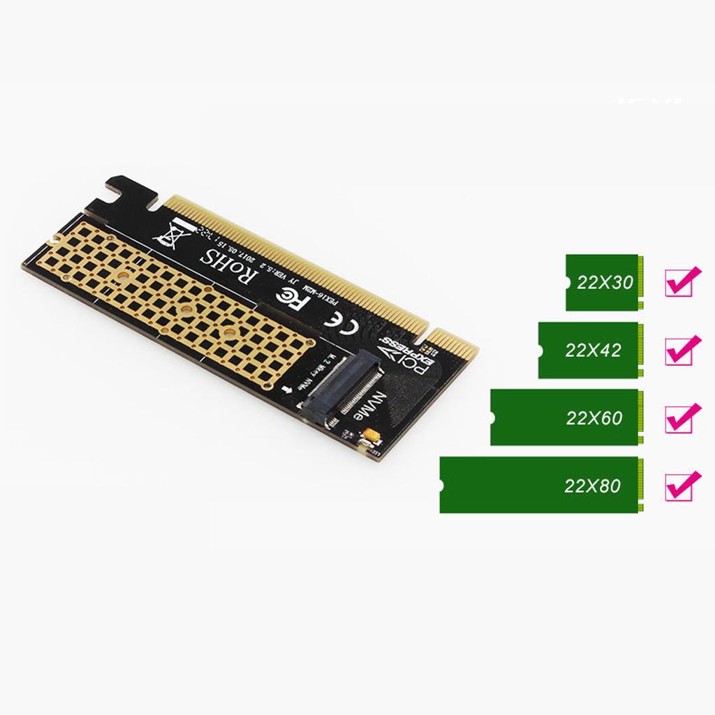 NVMe PCIe Adapter M.2 to PCI-e 16x Converter Card for 2230-2280 M-Key SSD