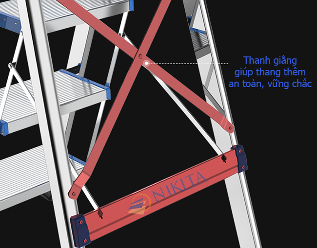 Thang nhôm ghế bậc lớn Nikita NKT-DL04