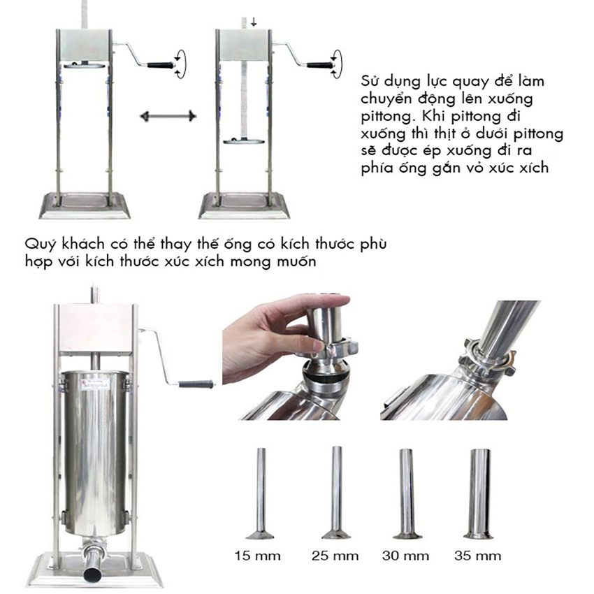 Máy Nhồi Xúc Xích Bằng Tay 3L NS01