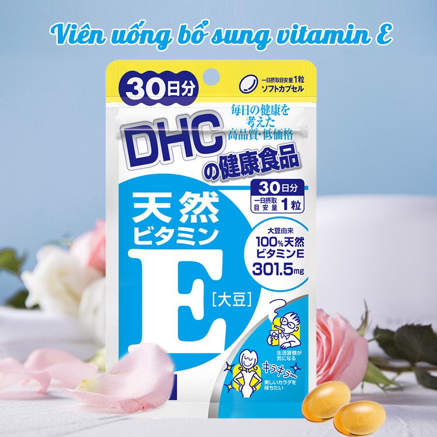Viên uống Vitamin E DHC Nhật Bản dưỡng ẩm chống lão hoá thực phẩm chức năng làm đẹp da 30 ngày JN-DHC-E30