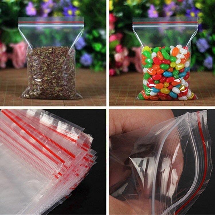 Túi zip viền đỏ loại dày 1kg túi zip chỉ đỏ túi zip mini đủ size
