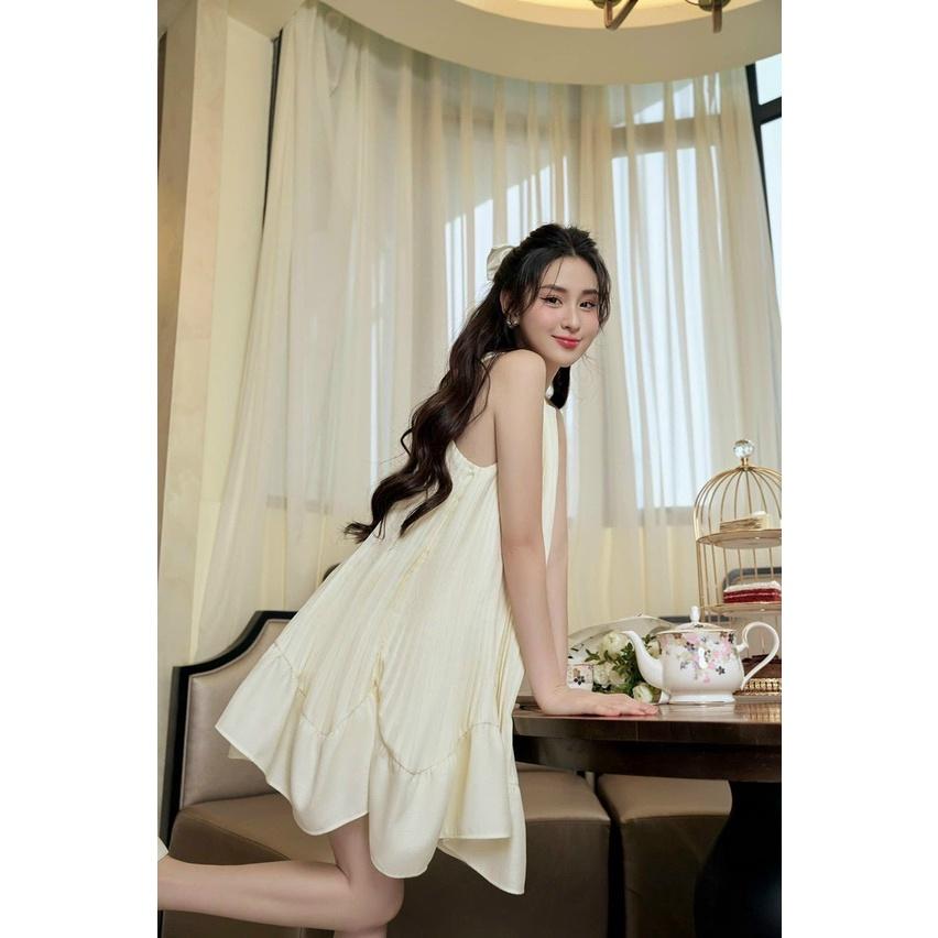 ĐẦM XẾP LY SÁT NÁCH DÁNG XÒE CỔ TRÒN CỰC XINH SIÊU PHẨM NHÀ MEOW SHOP ĐÂY Ạ