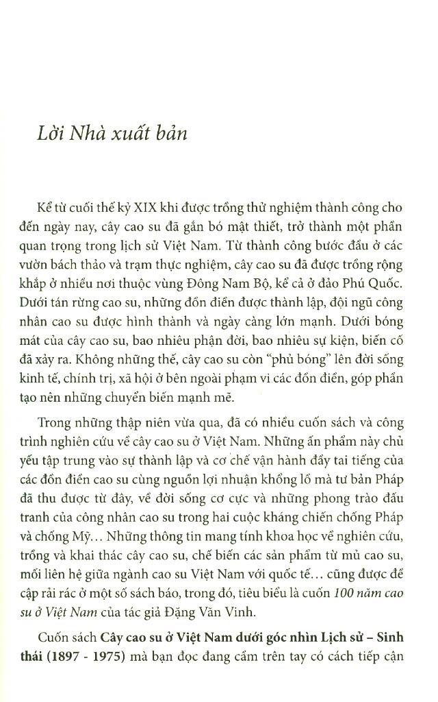 Cây Cao Su Ở Việt Nam Dưới Góc Nhìn Lịch Sử - Sinh Thái (1897-1975)