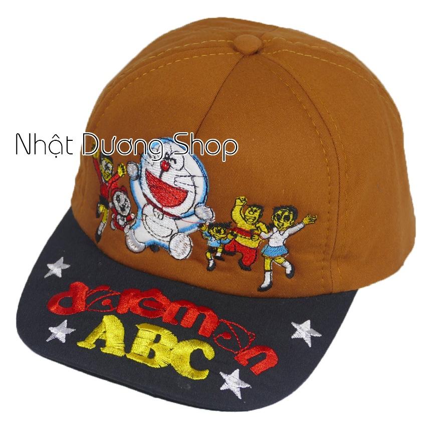 Nón kết Doraemon dành cho trẻ em từ 3-5 tuổi - Đỏ &amp; đen ABC Chất liệu Sam Sung kết hợp với vải Cotton tạo nên sự thoáng