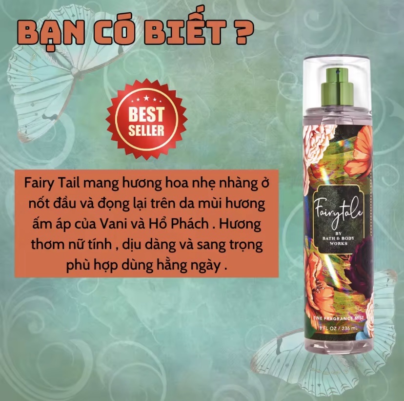 Body Mist Fairytale - Xịt Thơm Bath and Body Work Fairytale 236ml