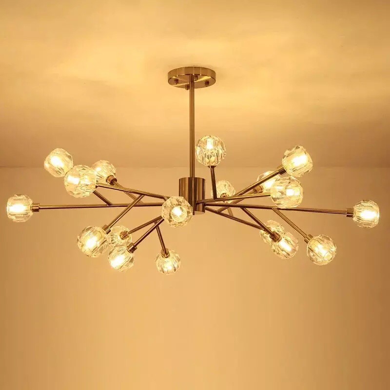 Đèn chùm pha lê bộ bộ 15 bóng cao cấp thiết kế cành cây độc đáo trang trí phòng khách, nhà hàng, quán cafe DY3002