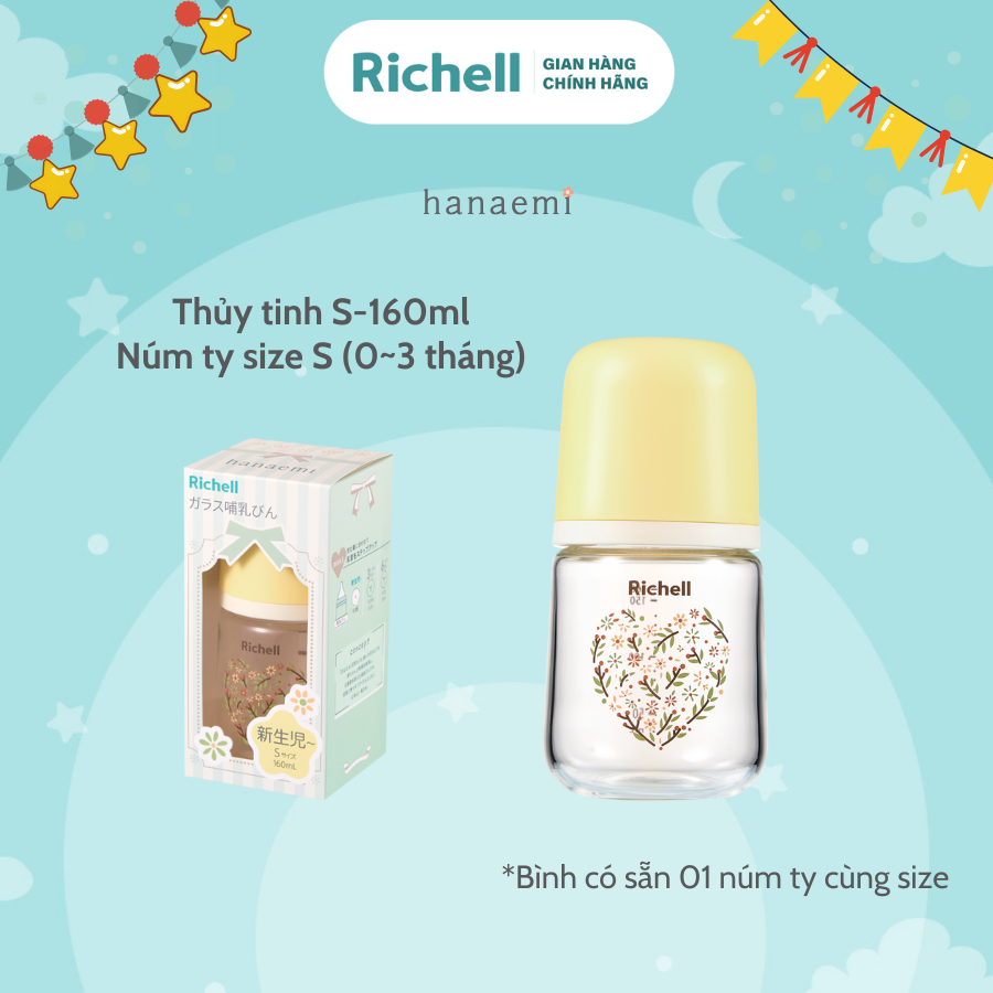 Bình sữa RICHELL Hanaemi Nhật Bản PPSU và Thủy tinh | Baby