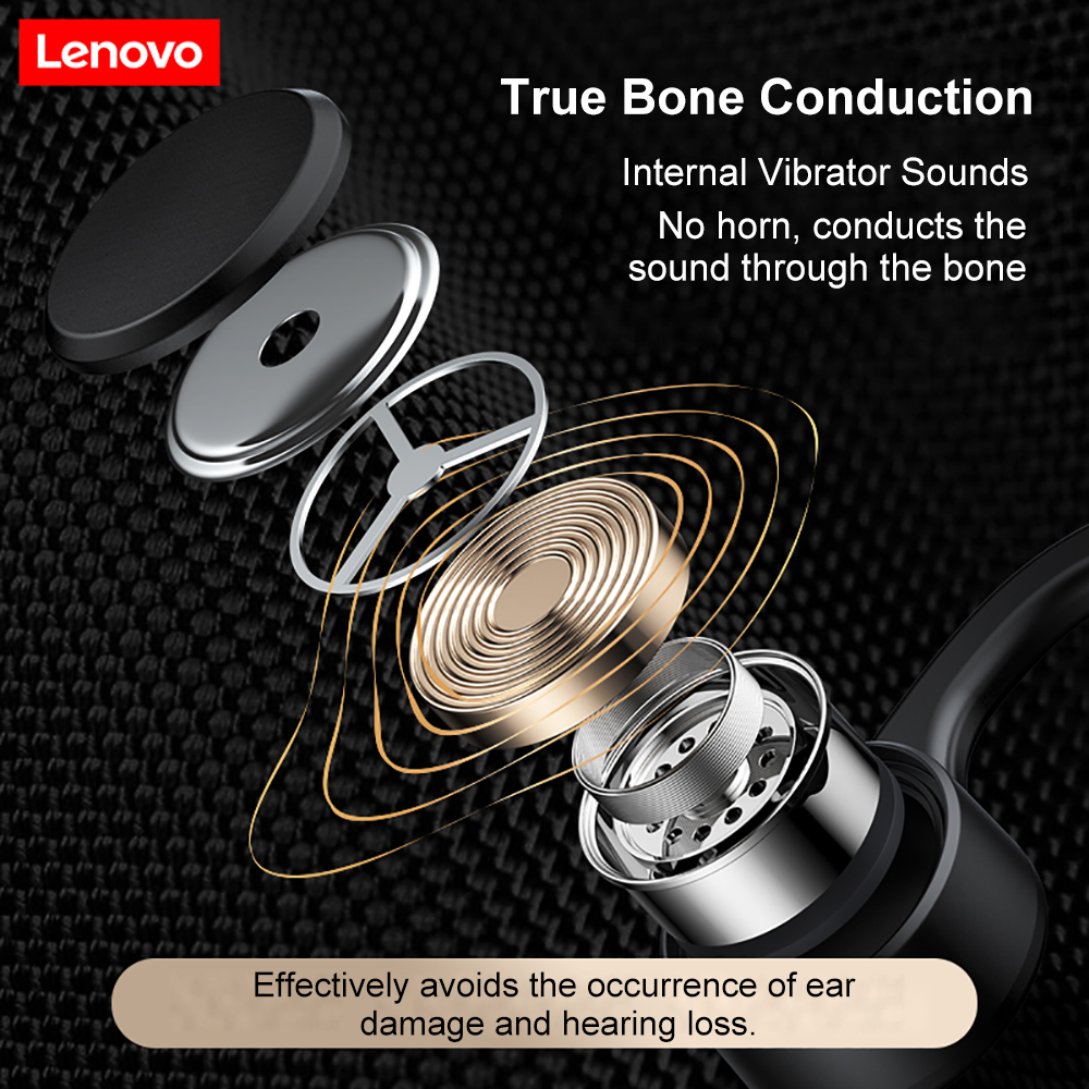 Lenovo X4 Bone Conduction Headphones Wireless Bluetooth 5.0 Earphone Outdoor Sports Headset Waterproof Hands-free with
