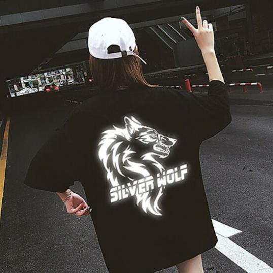 Áo Thun Phản Quang Nam Nữ In hình SILVER WOLF , áo chất, đi đêm, đi phượt bao ngầu, nhìn đã mắt