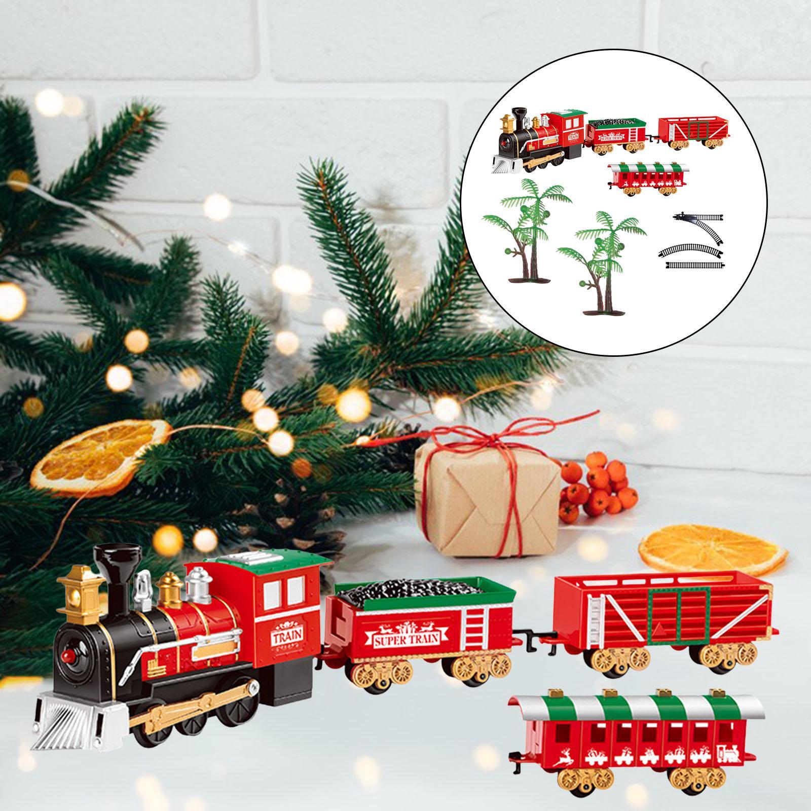 Electric Train Set Railway Tracks Toys Xmas Train Puzzle Toys for Kids Gifts