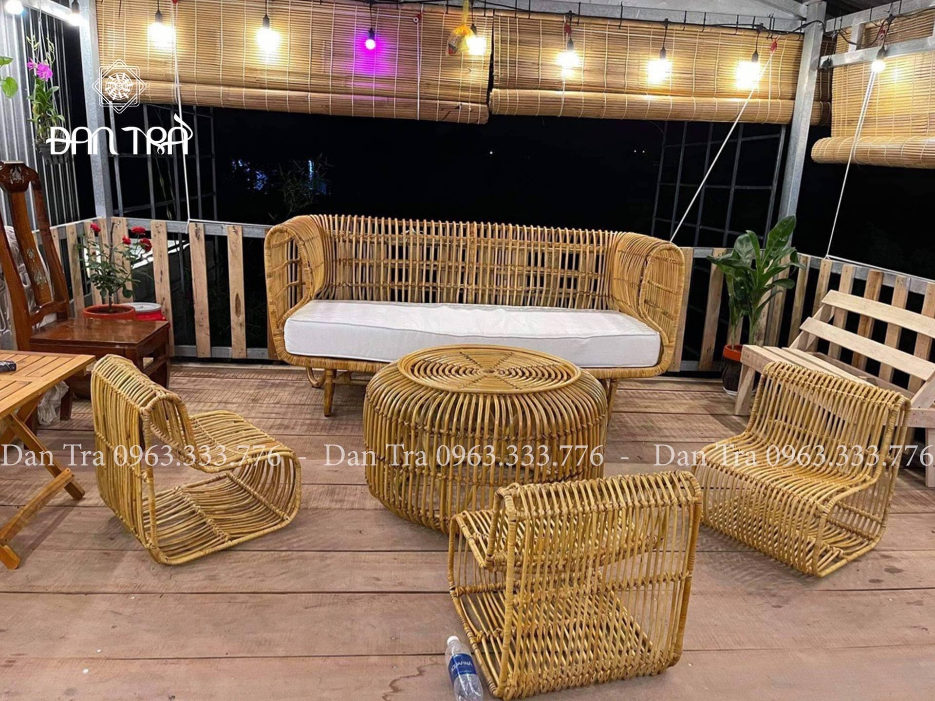 Ghế Sofa Tổ Chim Cổ Điển, Ghế Sofa Mây Thư Giãn, Sang Trọng, Bàn Ghế Mây Tre ĐAN TRÀ