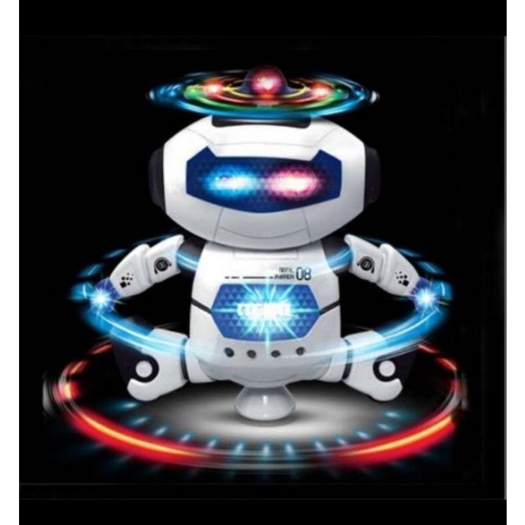 Đồ Chơi Rô Bốt Phát Nhạc Xoay 360 Độ