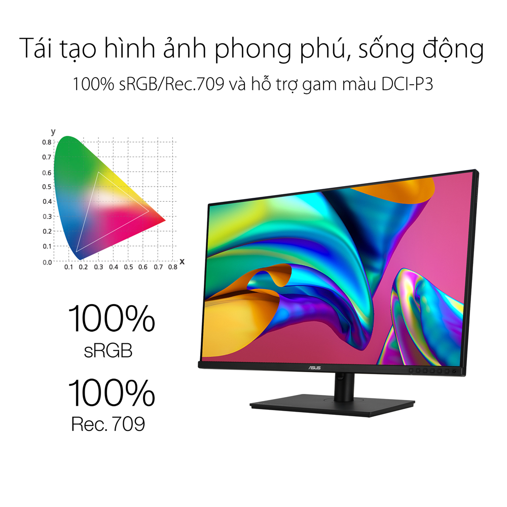 Màn Hình Chuyên Đồ Họa ASUS ProArt PA328QV 31.5&quot; 2K IPS (100% sRGB, 100% Rec.709, Color Accuracy ΔE &amp;lt; 2, Chứng nhận Calman, 75Hz, HDR, Loa) - Hàng Chính Hãng