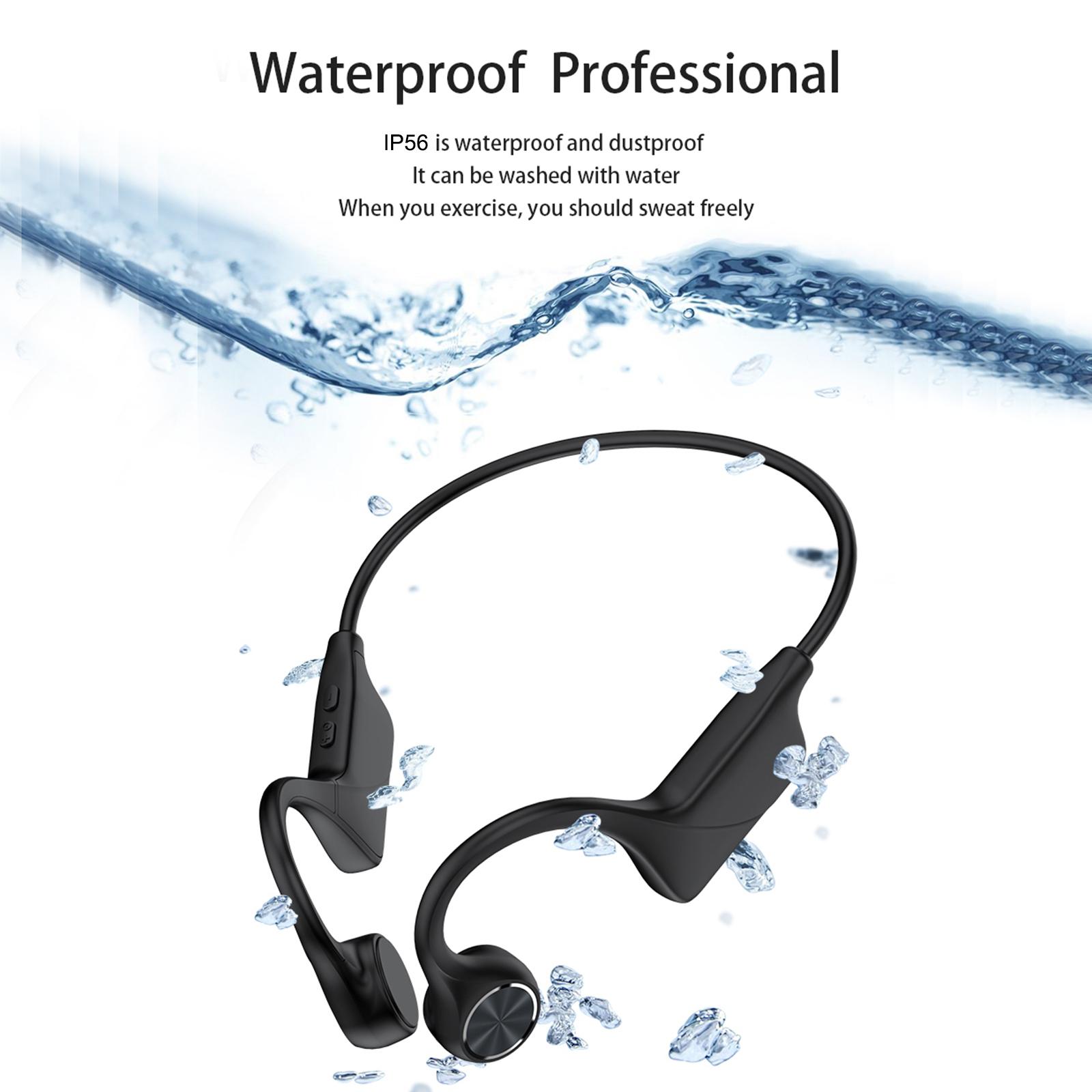 Bone Conduction Headphones Wireless BT5.0 Music Earphone Outdoor Sports Headset Waterproof Hands-free with Microphone