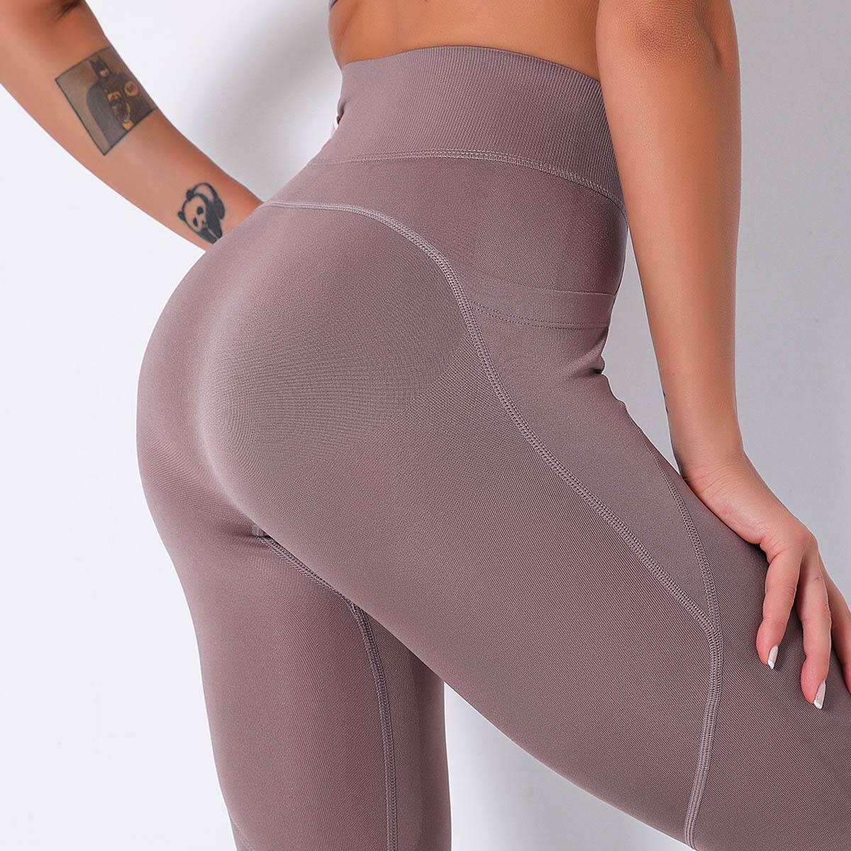 Quần Legging Thun Quần Tập Yoga Nữ Không Đường May Cao Cấp Quần Legging Thoáng Khí Tập Gym Tập Thể Dục Đẩy Lên Quần Áo Bé Gái Tập Yoga Quần