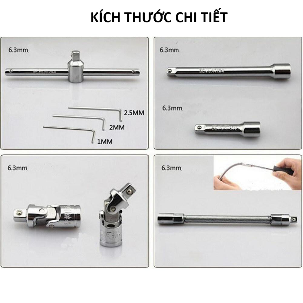 Bộ dụng cụ sửa chữa đa năng 46 chi tiết | Tháo mở ốc vít, bu lông, sữa chữa ô tô xe máy, sửa chữa đồ gia đụng | Chất liệu hợp kim thép chống gỉ