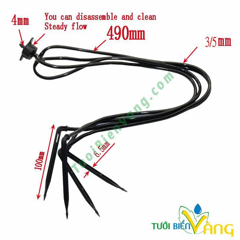 Bộ 4 que tưới nhỏ giọt có bù áp chất lượng tốt.