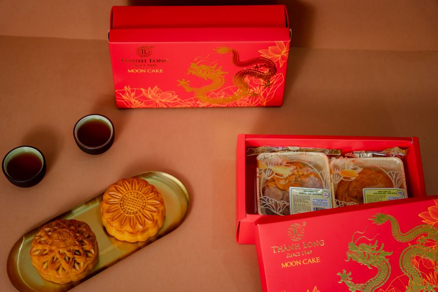 Hộp bánh trung thu 2 bánh 2 trứng 270g - Combo A - Thành Long (540g)