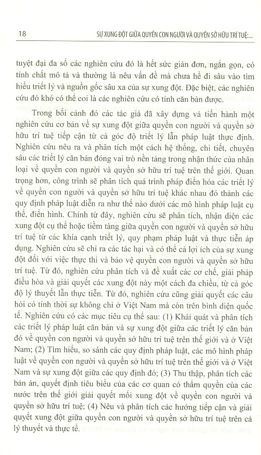 Sự Xung Đột Giữa Quyền Con Người Và Quyền Sở Hữu Trí Tuệ - Tiếp Cận Từ Triết Lý Pháp Luật Và Thực Tiễn Pháp Lý (Sách chuyên khảo)