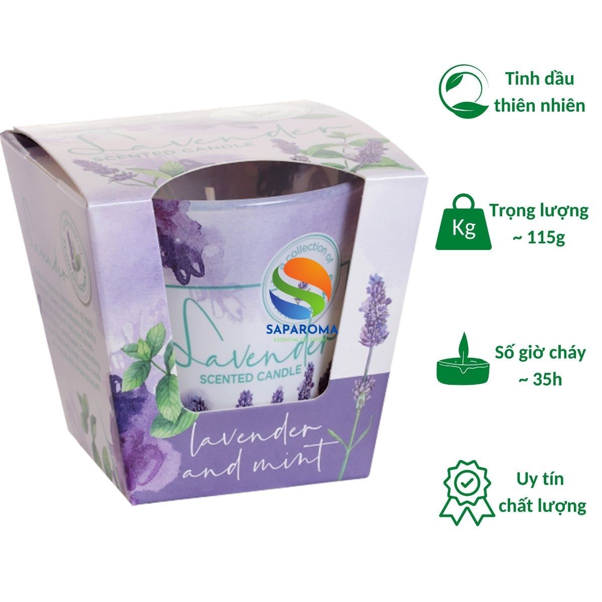 Ly nến thơm tinh dầu Bartek Lavender 115g QT5351 - oải hương, bạc hà, nến trang trí, thơm phòng, thư giãn, hỗ trợ khử mùi (giao mẫu ngẫu nhiên)