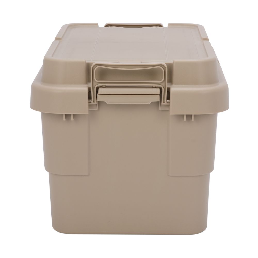 Thùng lưu trữ, hộp đựng đồ đa năng bằng nhựa PP cao cấp 50L HULKER NEW màu KAKI | Index Living Mall