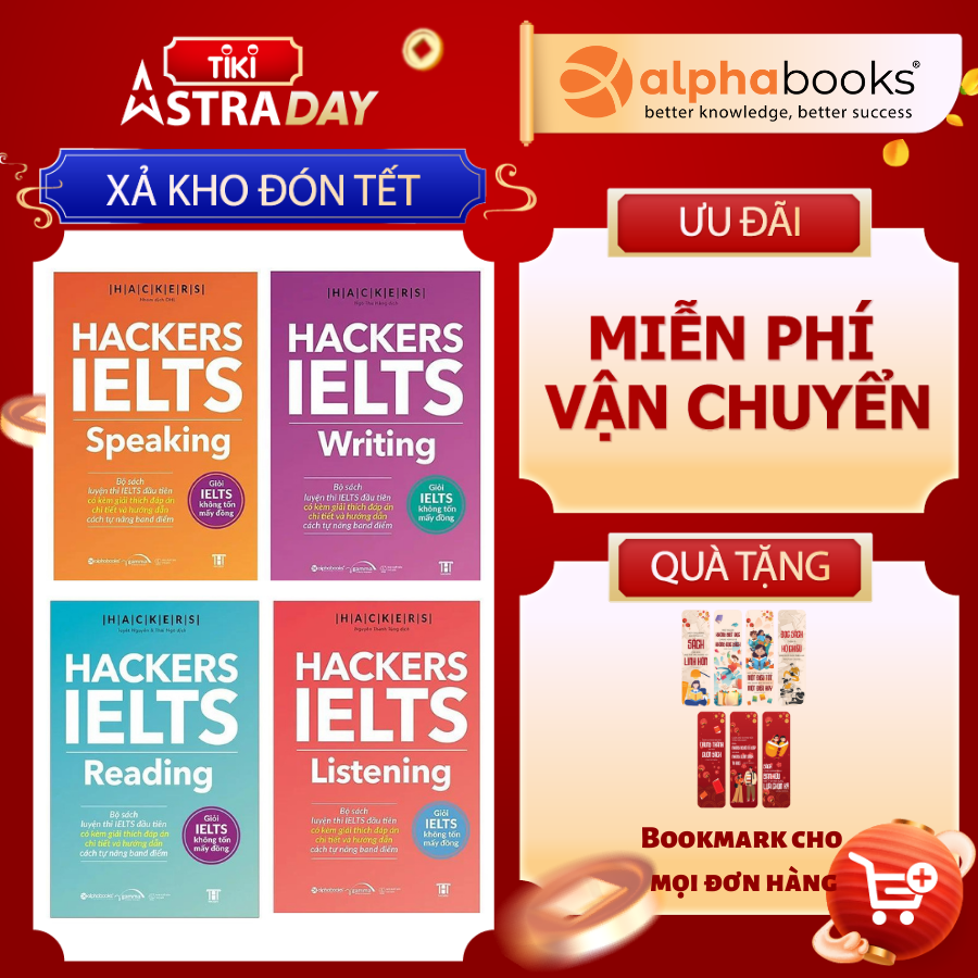 Combo Trọn Bộ 4 Cuốn Hackers IELTS (Listening + Reading + Speaking + Writing)