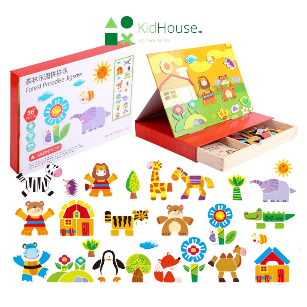 Đồ chơi xếp hình cho bé bộ ghép hình nam châm giúp bé rèn luyện trí tuệ, sự sáng tạo