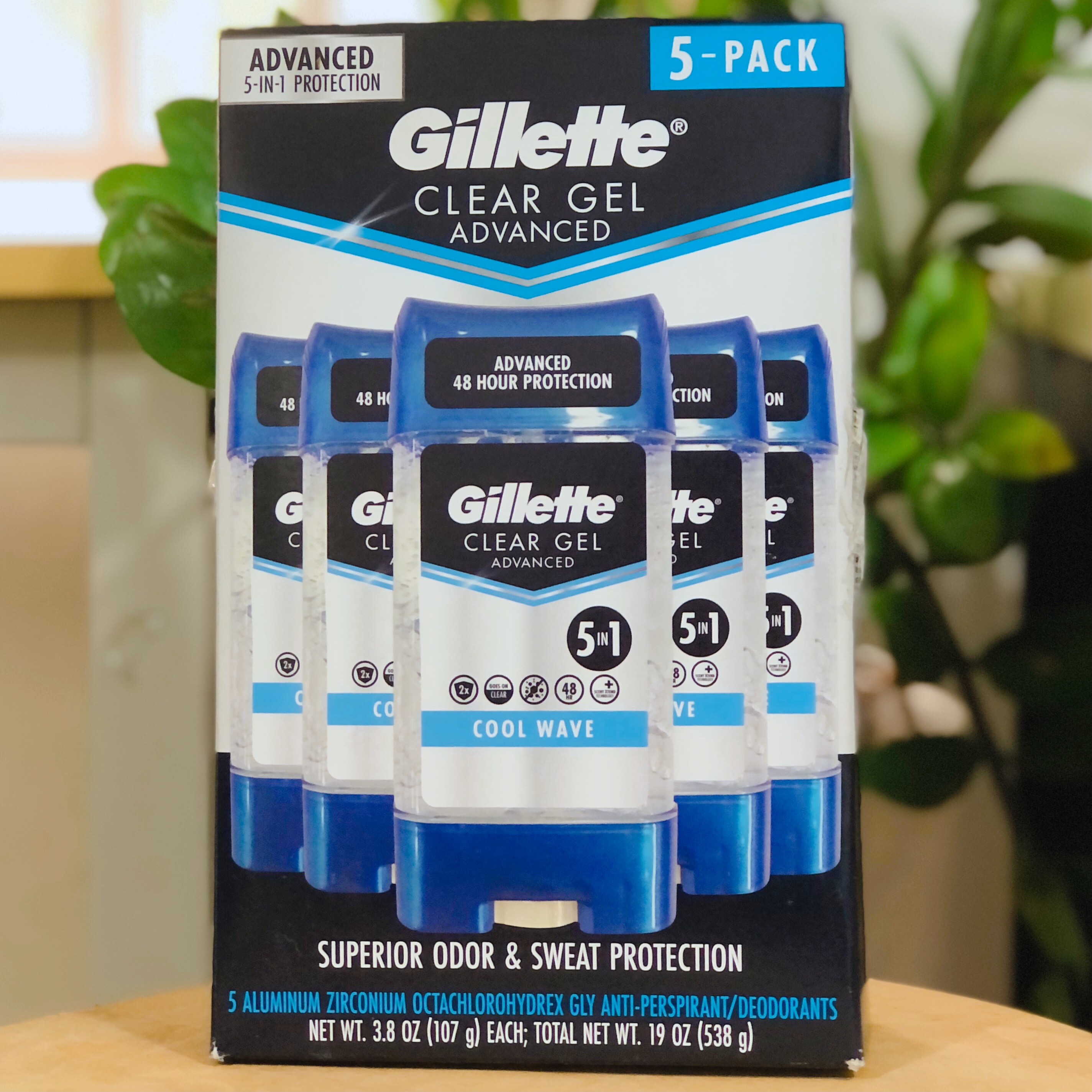 Set 5 Lăn khử mùi Gillette Advanced Clear Gel Antiperspirant Cool Wave 107gx5