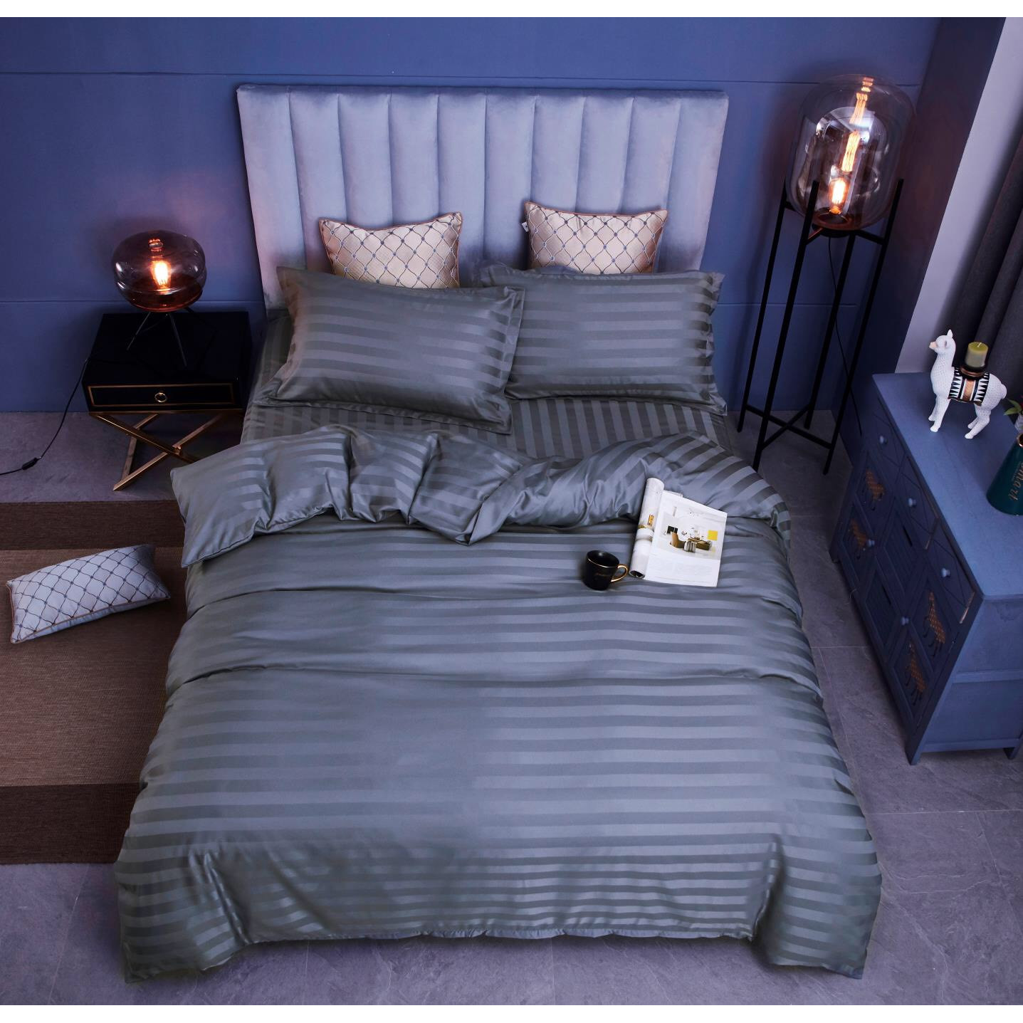 Bộ Chăn Ga Gối Cotton 3F Cao Cấp Gồm 1 Ga Phủ  1 Vỏ Mền  2 Áo Gối  Mã FF07 – 2m2x2m