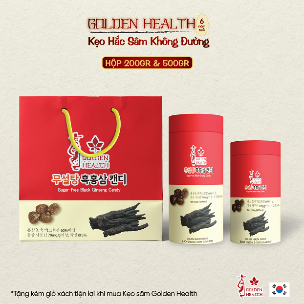 Kẹo Hắc Sâm Hàn Quốc Golden Health - Hộp 200g