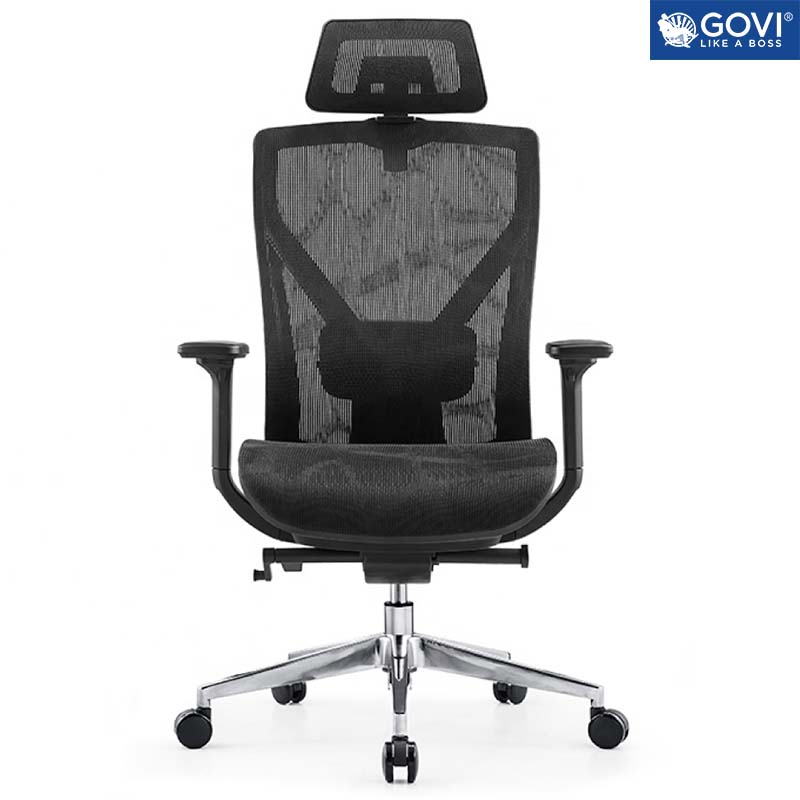 Ghế công thái học GOVI Ergonomic Plato PL3091 - Tựa tay, tựa đầu điều chỉnh, đệm ghế trượt trước sau, khóa ngả 3 vị trí