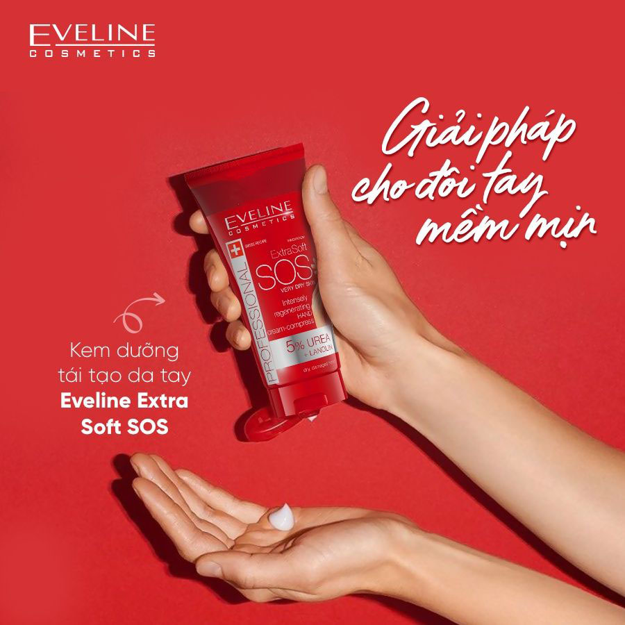 Kem dưỡng da tay và móng Eveline Extra Soft mềm mịn 3 tác động 100ml