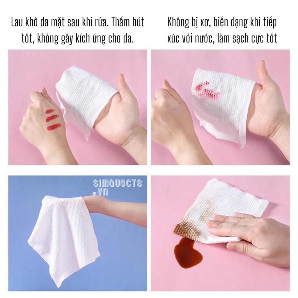 Khăn Mặt Khô Animerry Đa Năng dùng 1 lần lau mặt lau khô, lau ướt - giấy lau mặt 100% cotton mềm mại