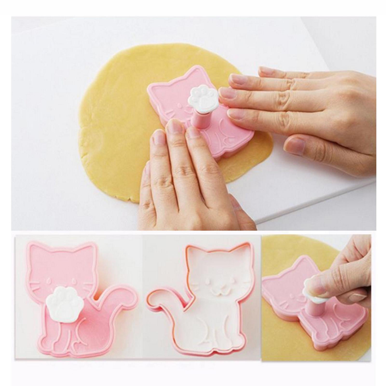 Bô 3 Cái Khuôn Bánh Quy Hình Mèo Dễ Thương DIY
