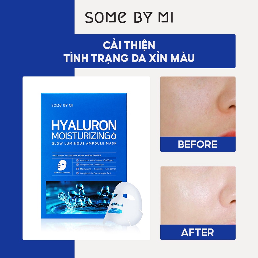 Hộp 10 Miếng Mặt Nạ Dưỡng Ẩm, Cấp Nước Some By Mi Hyaluron Moisturizing Sheet Mask 