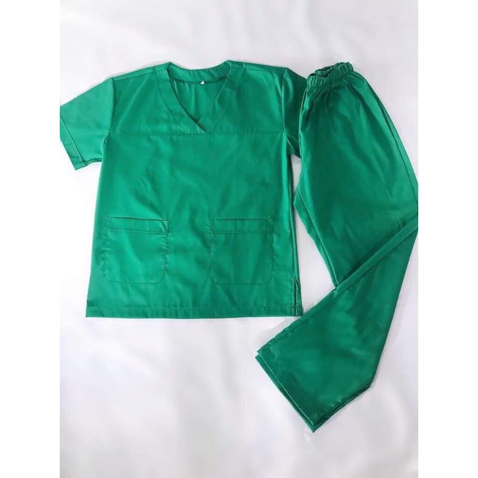 Quần áo Blouse xanh phòng mổ Nam/Nữ - phẫu thuật - spa - thẩm mỹ viện vải lon Mỹ cực mát, cực mềm mịn