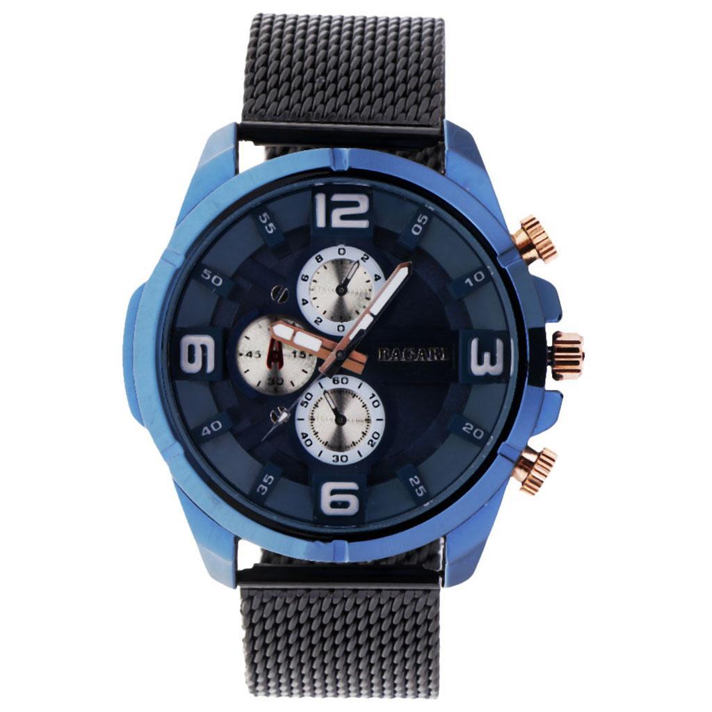 Low-key Luxury Quartz Watch Casual Business Wristwatch Stainless Stain Mesh Band Christmas Gifts for Men