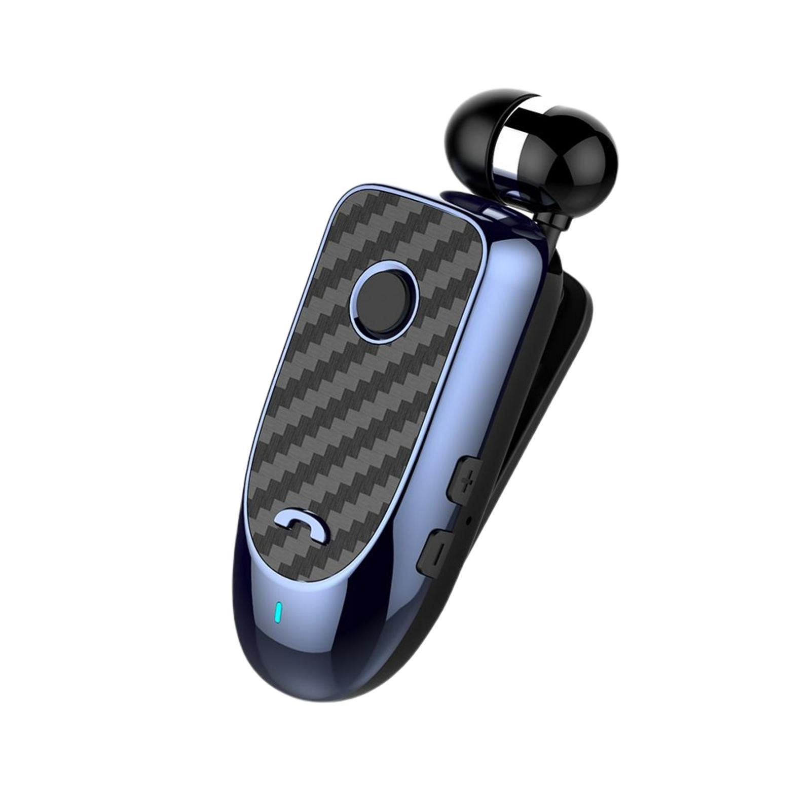 Bluetooth 5.0 Headset Clip-on Stereo Retractable Earbud for Business Driver Workout