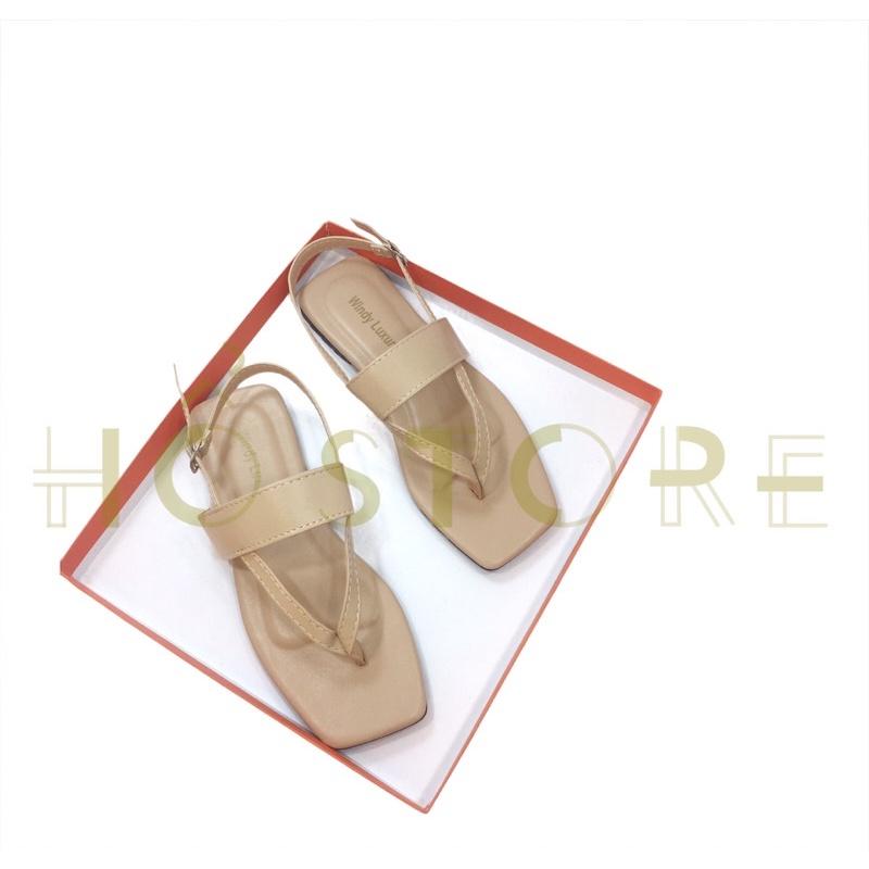 Sandal kẹp xỏ ngón nữ đế bệt quai chéo phong cách thời trang đủ màu sắc