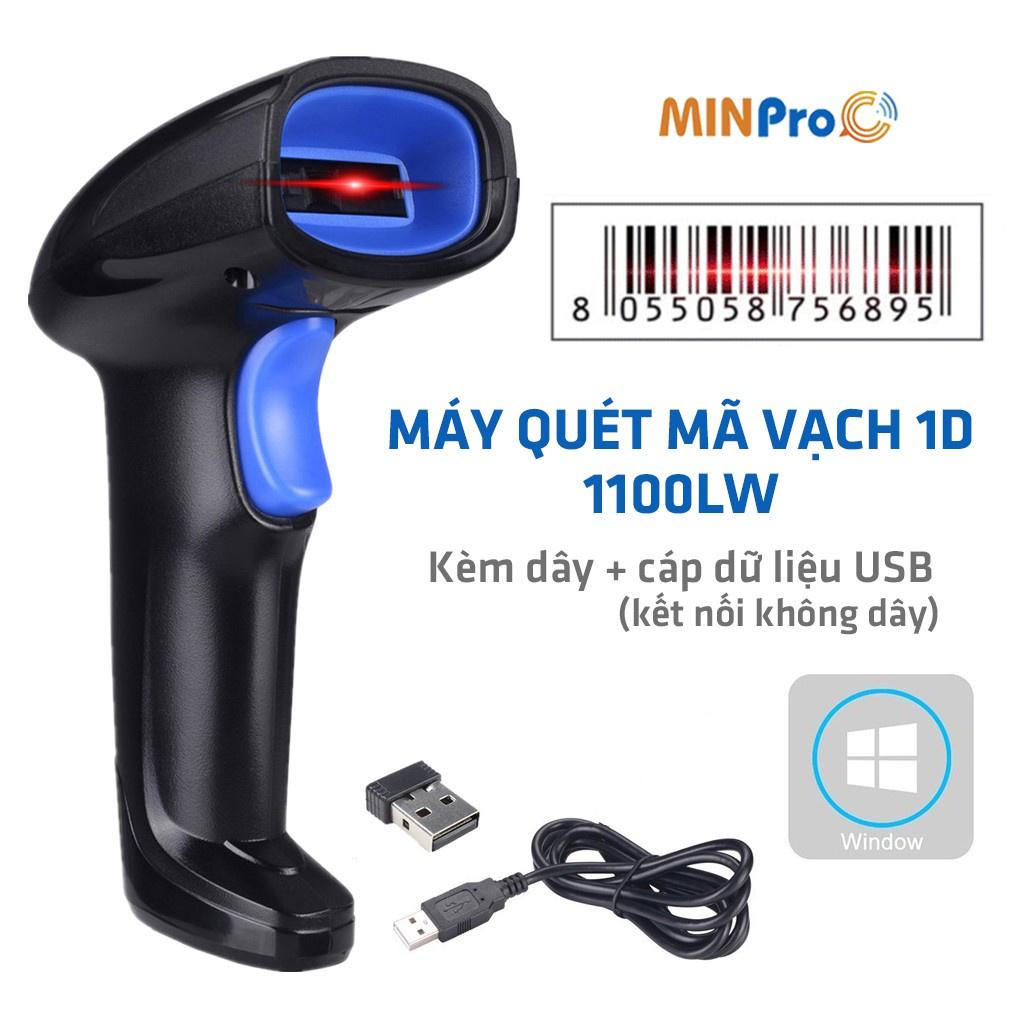 Máy quét mã vạch MINPRO không dây 2.4Ghz, quét mã vạch hàng hóa, công nghệ laser - Bảo hành 1 năm