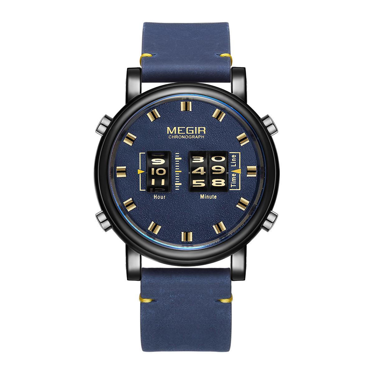 Đồng hồ đeo tay MEGIR 2137 Military Army Quartz Men Chống thấm nước kiểu trống lăn